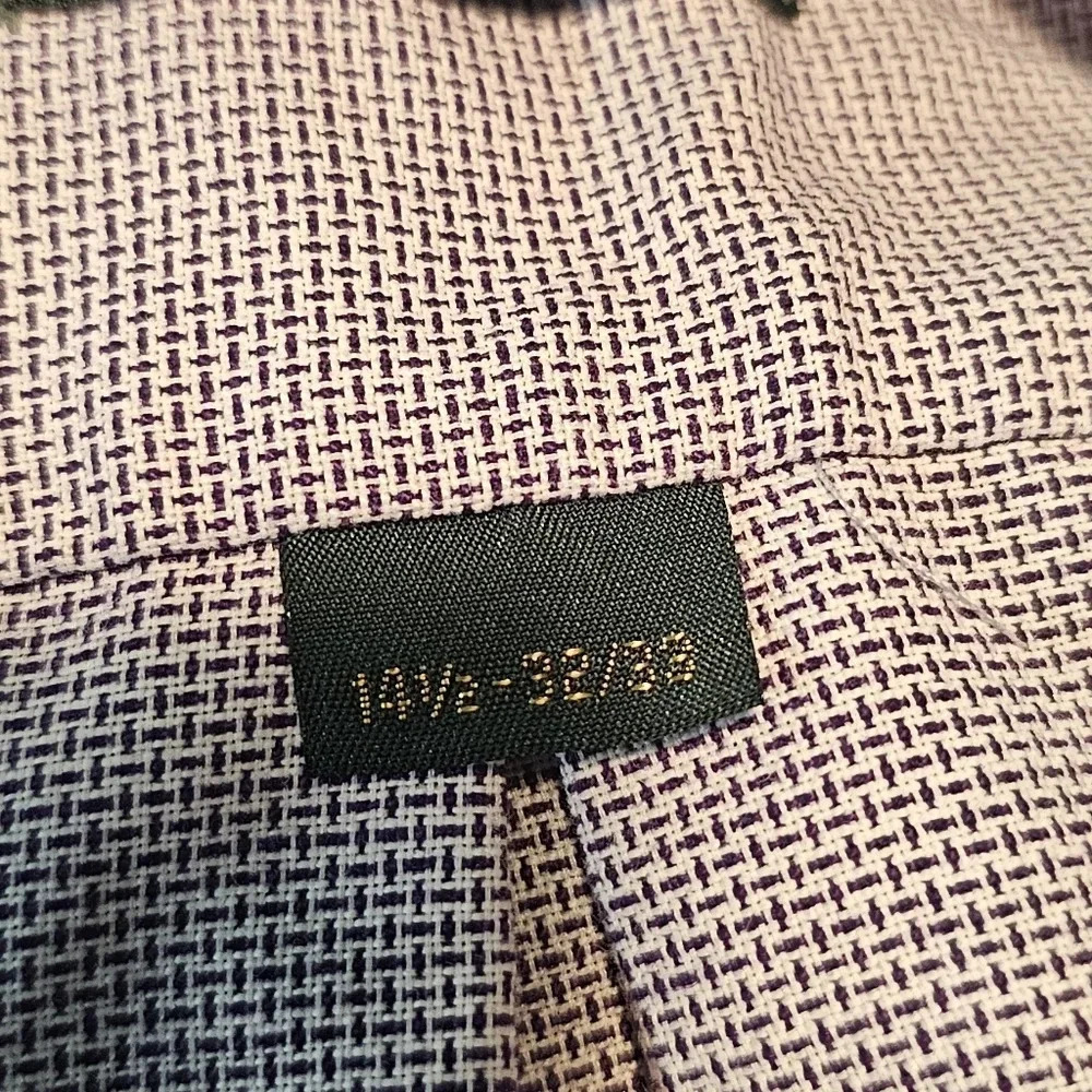 Cambridge Classic Men's Long Sleeve Oxford Button Up Shirt Purple 14.5 32/33 - Picture 10 of 14